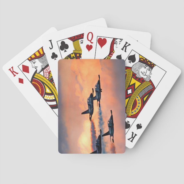 Jets Against Sunset  Playing Cards (Back)