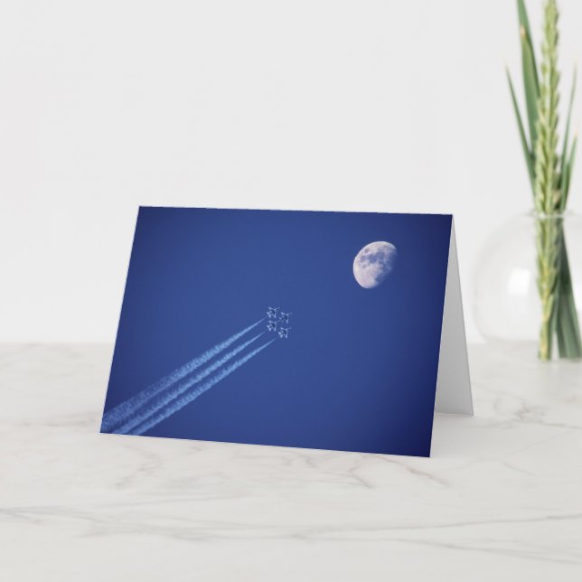 Jets Next to Moon | British Columbia Card (Front)