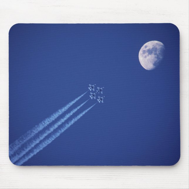 Jets Next to Moon | British Columbia Mouse Mat (Front)
