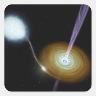 Jets of material shooting out square sticker