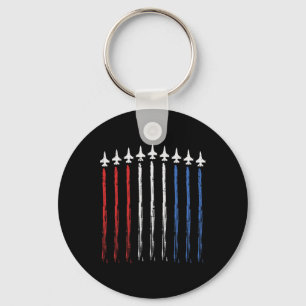 Jets Us American Flag Independence 4th Of July Pat Key Ring