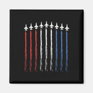 Jets Us American Flag Independence 4th Of July Pat Magnet