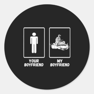 Jetski boyfriend jet skiing jet ski watercraft jet classic round sticker