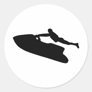 Jetski Classic Round Sticker