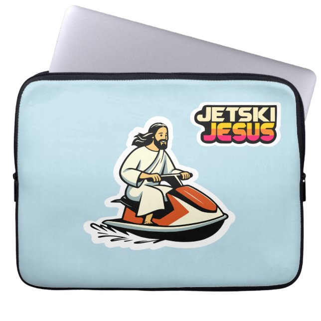 Jetski Jesus Laptop Sleeve (Front)