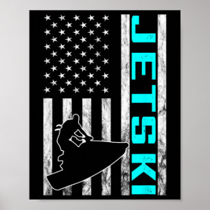 Jetski Jet Ski Jet Skier American Usa Jet Skiing W Poster