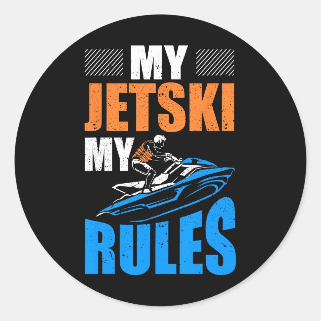 Jetski Outfit Jet Skier Jetski Fishing Jet Ski Rid Classic Round Sticker (Front)