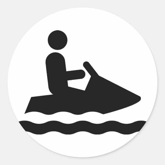 Jetskiing Symbol Sticker (Front)