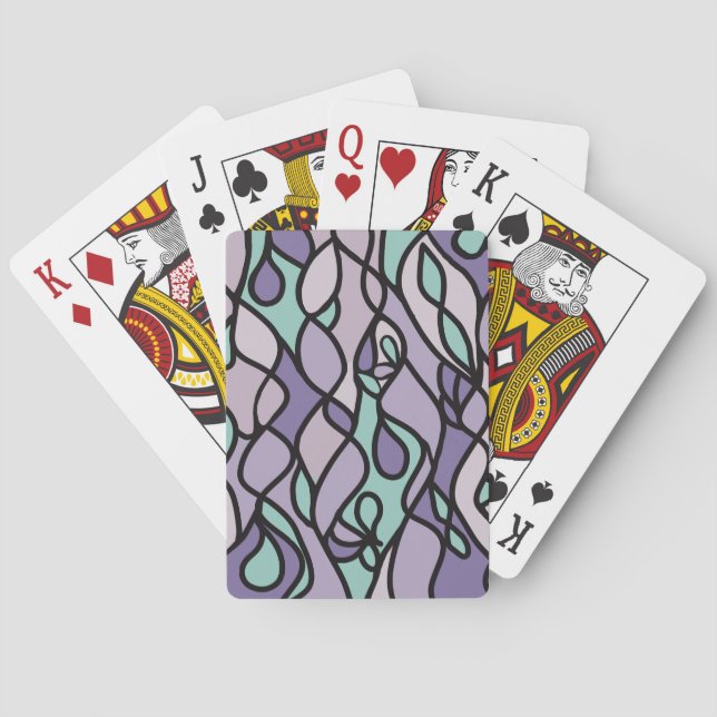 Jetsons Retro Purple & Mint Playing Cards (Back)