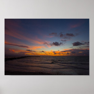 Jetty Pointing towards Sunrise, Fort Pierce, FL Poster