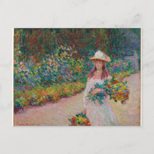 Jeune fille dans le jardin de Giverny, 1888 Postcard