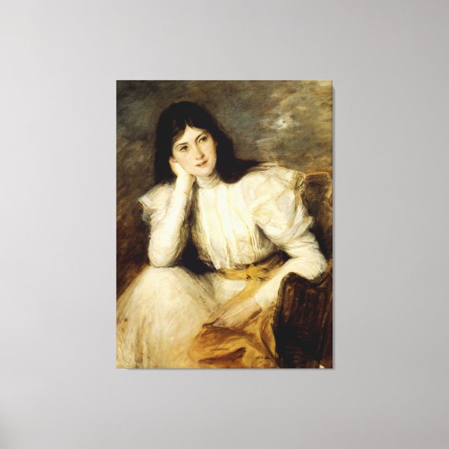 Jeune Fille Reveuse, Portrait de Berthi Capel Canvas Print (Front)