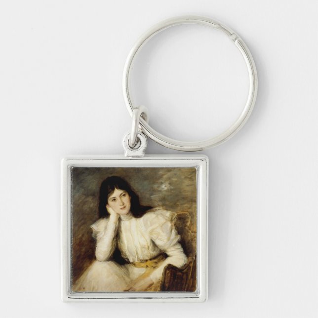 Jeune Fille Reveuse, Portrait de Berthi Capel Key Ring (Front)