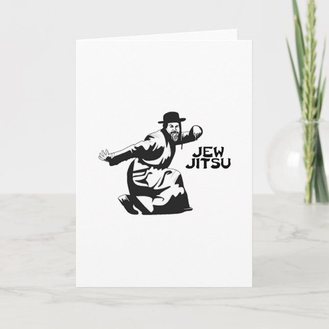 Jew Jitsu Card | Jewish Bar Mitzvah Gifts (Front)