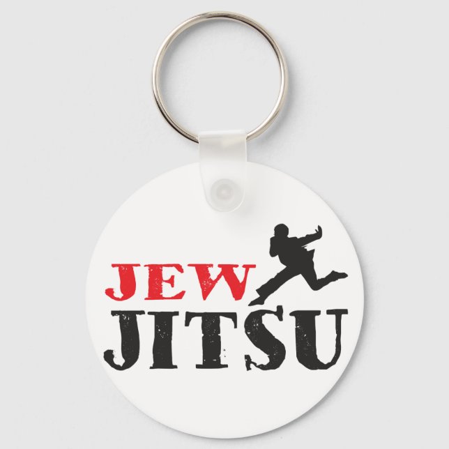 Jew Jitsu - Funny Jewish humour Key Ring (Front)