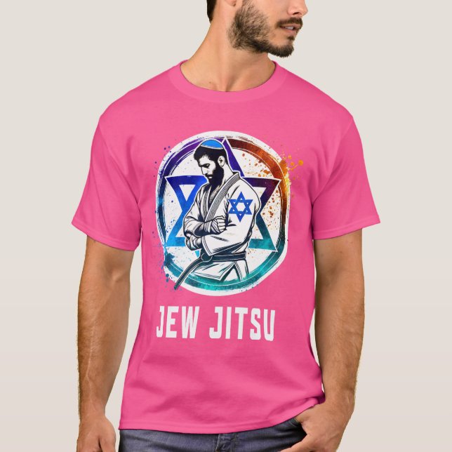 Jew Jitsu Funny Jewish Martial Arts Bjj Brazilian  T-Shirt (Front)