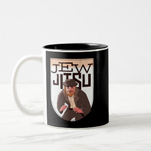 Jew Jitsu Funny Jiu Jitsu Two-Tone Coffee Mug
