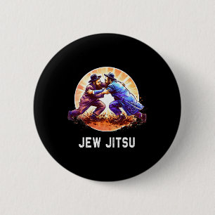 Jew Jitsu Karate Funny Hanukkah Brazilian Jiu Jits 6 Cm Round Badge
