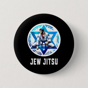 Jew Jitsu Karate Funny Hanukkah Brazilian Jiu Jits 6 Cm Round Badge