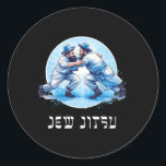 Jew Jitsu Karate Funny Hanukkah Jiu Jitsu Martial  Classic Round Sticker<br><div class="desc">Jew Jitsu Karate Funny Hanukkah Jiu Jitsu Martial Arts Gift 4</div>