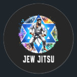 Jew Jitsu Karate Funny Hanukkah Martial Arts Chanu Classic Round Sticker<br><div class="desc">Jew Jitsu Karate Funny Hanukkah Martial Arts Chanukah Gift</div>
