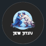 Jew Jitsu Karate Funny Hanukkah Martial Arts Chanu Classic Round Sticker<br><div class="desc">Jew Jitsu Karate Funny Hanukkah Martial Arts Chanukah Gift 1</div>