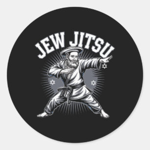Jew Jitsu Karate Hanukkah Jiu Jitsu Martial Arts D Classic Round Sticker
