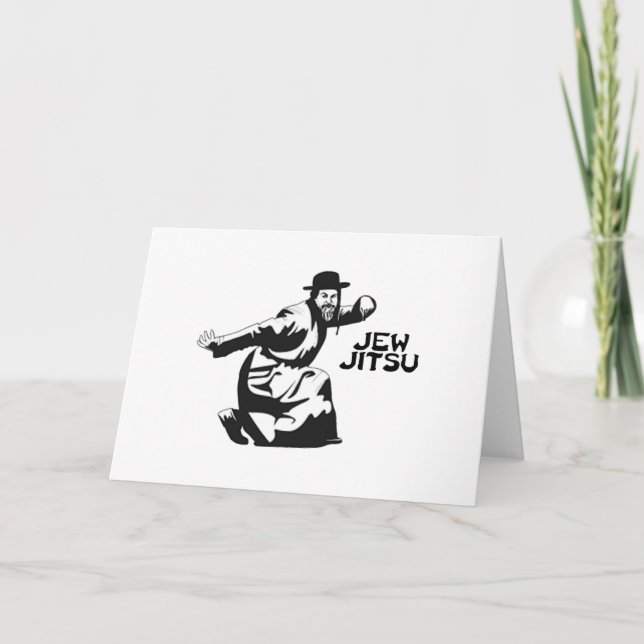 Jew Jitsu Martial Arts | Jewish Bar Mitzvah Gifts Card (Front)