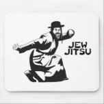 Jew Jitsu Mouse Pad | Jewish Bar Mitzvah Gifts<br><div class="desc">Excellent gift for your upcoming Bar Mitzvah! 

This awesome mouse pad contains a black graphic design and black text,  looks best on a light background colour.


jew humour funny jews "ju jitsu" "jew jitsu" hilarious jewish hebrew</div>