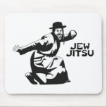Jew Jitsu Mouse Pad | Jewish Bar Mitzvah Gifts<br><div class="desc">Excellent gift for your upcoming Bar Mitzvah! 

This awesome mouse pad contains a black graphic design and black text,  looks best on a light background colour.


jew humour funny jews "ju jitsu" "jew jitsu" hilarious jewish hebrew</div>