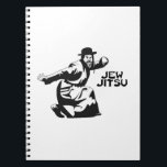 Jew Jitsu Notebook | Jewish Bar Mitzvah Gifts<br><div class="desc">Excellent gift for your upcoming Bar Mitzvah! 

This awesome notebook contains a black graphic design and black text,  looks best on a light background colour.


jew humour funny jews "ju jitsu" "jew jitsu" hilarious jewish hebrew</div>