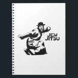 Jew Jitsu Notebook | Jewish Bar Mitzvah Gifts<br><div class="desc">Excellent gift for your upcoming Bar Mitzvah! 

This awesome notebook contains a black graphic design and black text,  looks best on a light background colour.


jew humour funny jews "ju jitsu" "jew jitsu" hilarious jewish hebrew</div>
