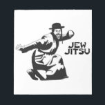 Jew Jitsu Notepad | Jewish Bar Mitzvah Gifts<br><div class="desc">Excellent gift for your upcoming Bar Mitzvah! 

This awesome notepad contains a black graphic design and black text,  looks best on a light background colour.


jew humour funny jews "ju jitsu" "jew jitsu" hilarious jewish hebrew</div>