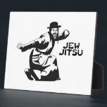 Jew Jitsu Plaque | Jewish Bar Mitzvah Gifts<br><div class="desc">Excellent gift for your upcoming Bar Mitzvah! 

This awesome plaque contains a black graphic design and black text,  looks best on a light background colour.


jew humour funny jews "ju jitsu" "jew jitsu" hilarious jewish hebrew</div>