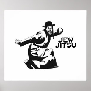 Jew Jitsu Poster   Jewish Bar Mitzvah Gifts