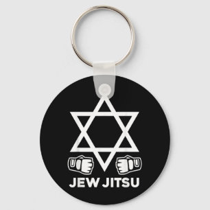 Jew Jitsu Star David Funny Jewish Fighter MMA Key Ring