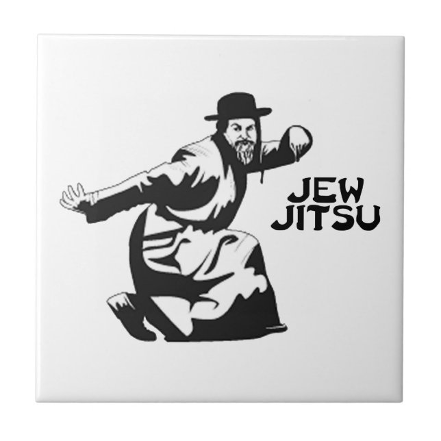 Jew Jitsu Tile | Jewish Bar Mitzvah Gifts (Front)