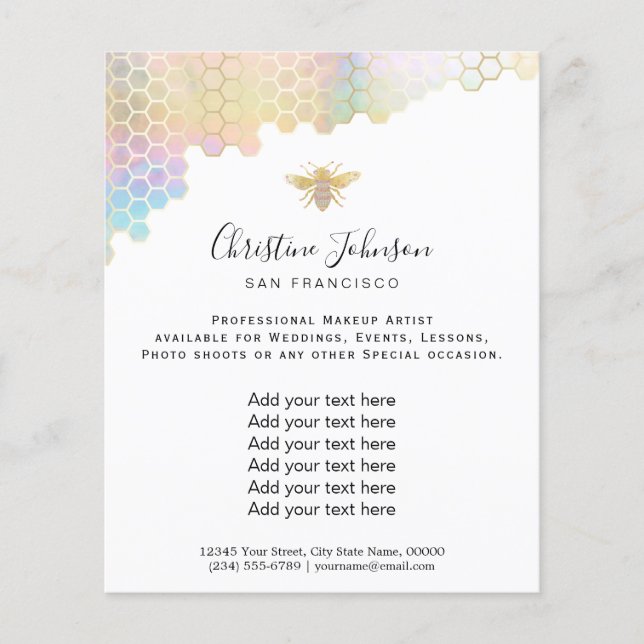 jewel bee pastel honeycomb flyer (Front)