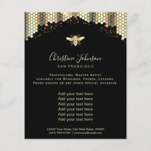 jewel bee pastel honeycomb on black flyer