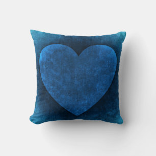 Jewel Blue Heart Cushion