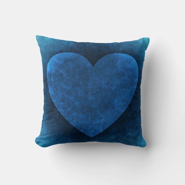Jewel Blue Heart Cushion (Front)