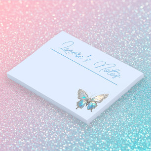 Jewel Butterfly Opal and Silver Post-it Notes