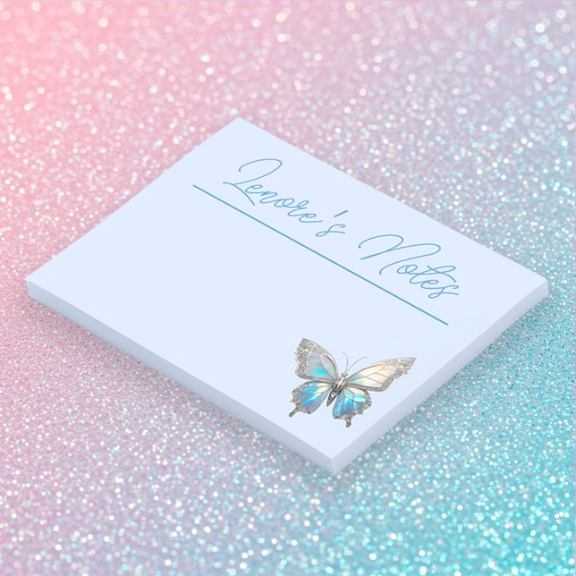 Jewel Butterfly Opal and Silver Post-it Notes (Creator Uploaded)