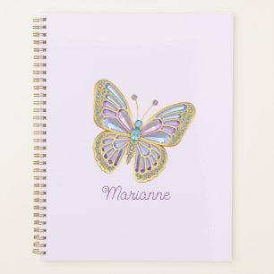 Jewel Butterfly Purple Blue Gold Planner