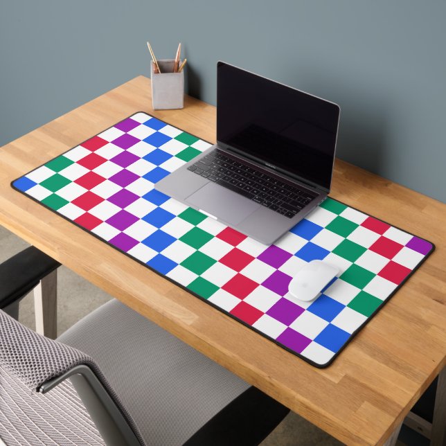 Jewel candy diagonal checker pattern desk mat (Office 2)
