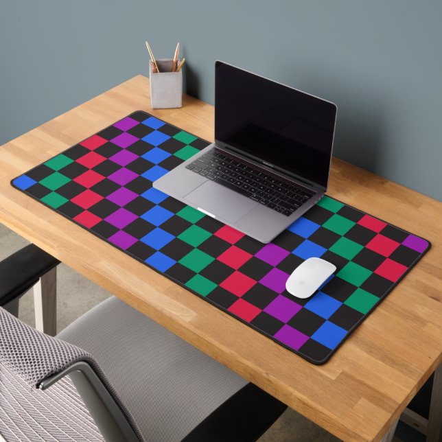 Jewel candy diagonal checkerboard pattern desk mat (Office 2)
