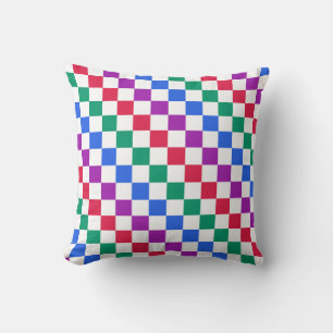 Jewel candy diagonal chequered pattern cushion