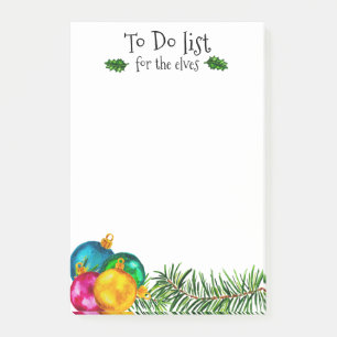Jewel Christmas Ornaments TO DO list elves Post-it Notes