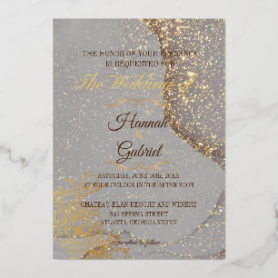 JEWEL COLLECTION script foil wedding Invitation 