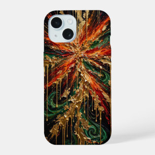 Jewel Explosion - Vibrant Emerald Violet Pink Gold iPhone 15 Case